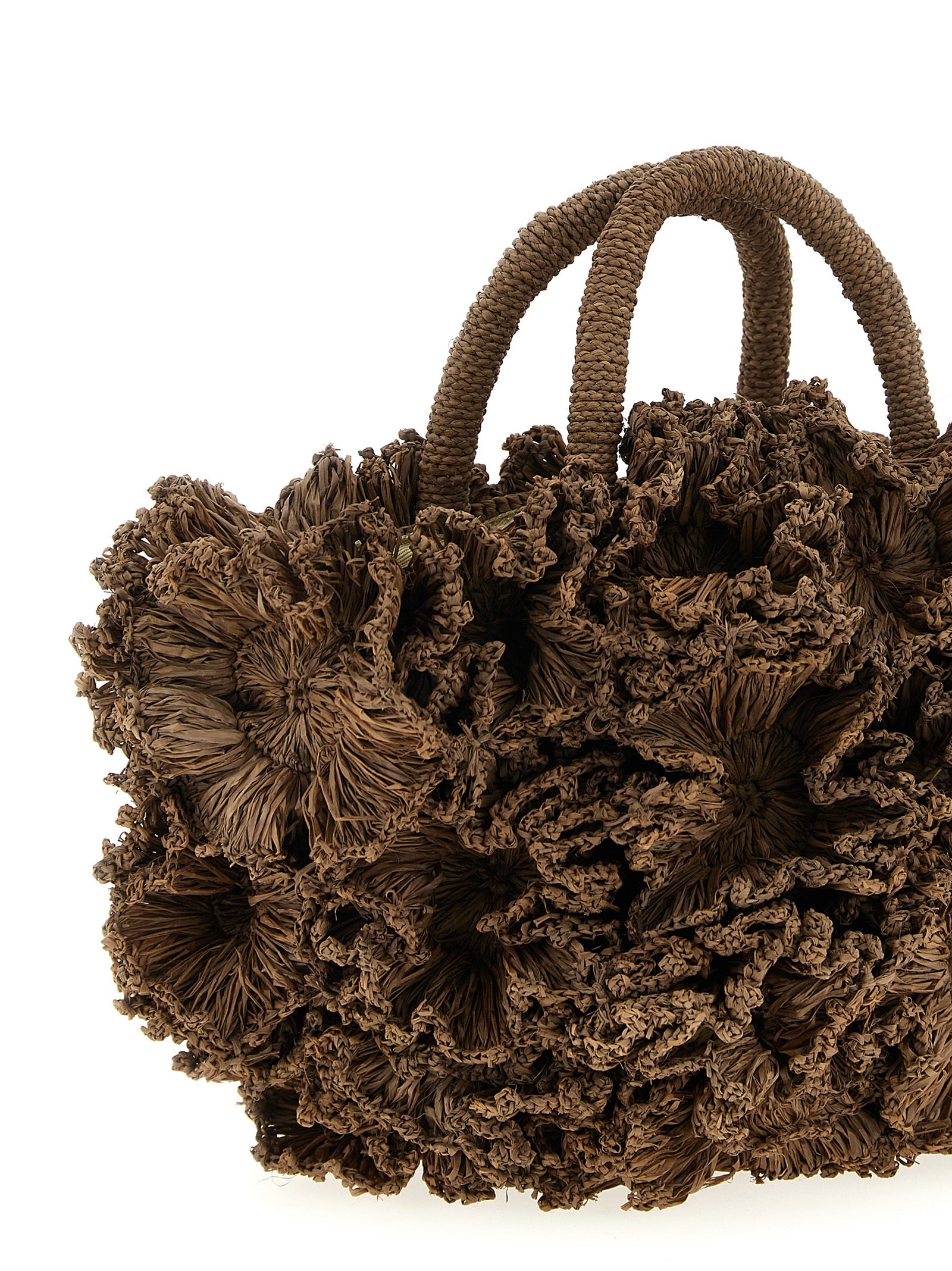 Coral handbag Brown Raffia Hand Bags