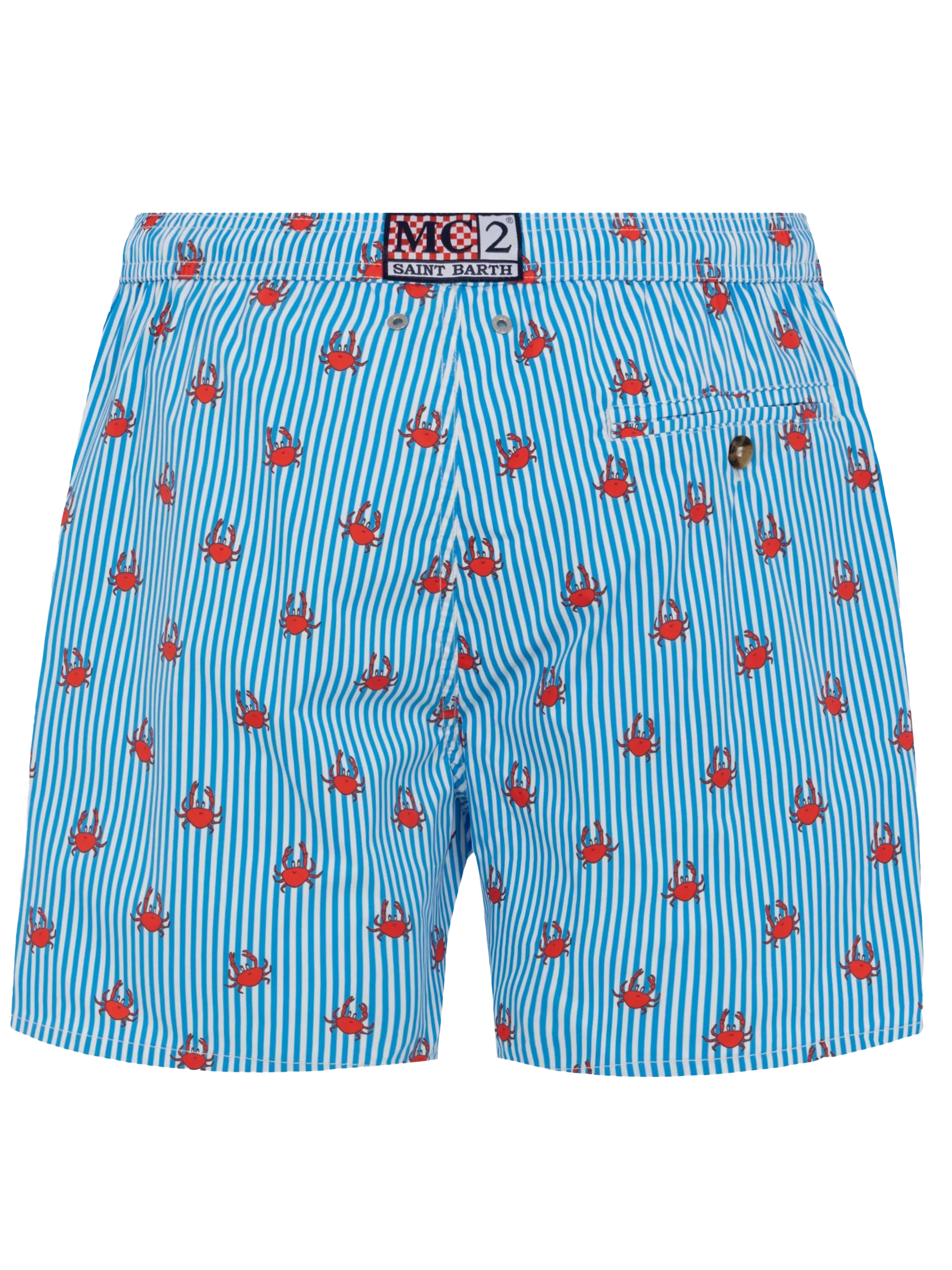 Comfort Light Swim Shorts With Crabs Print White Swimshort
