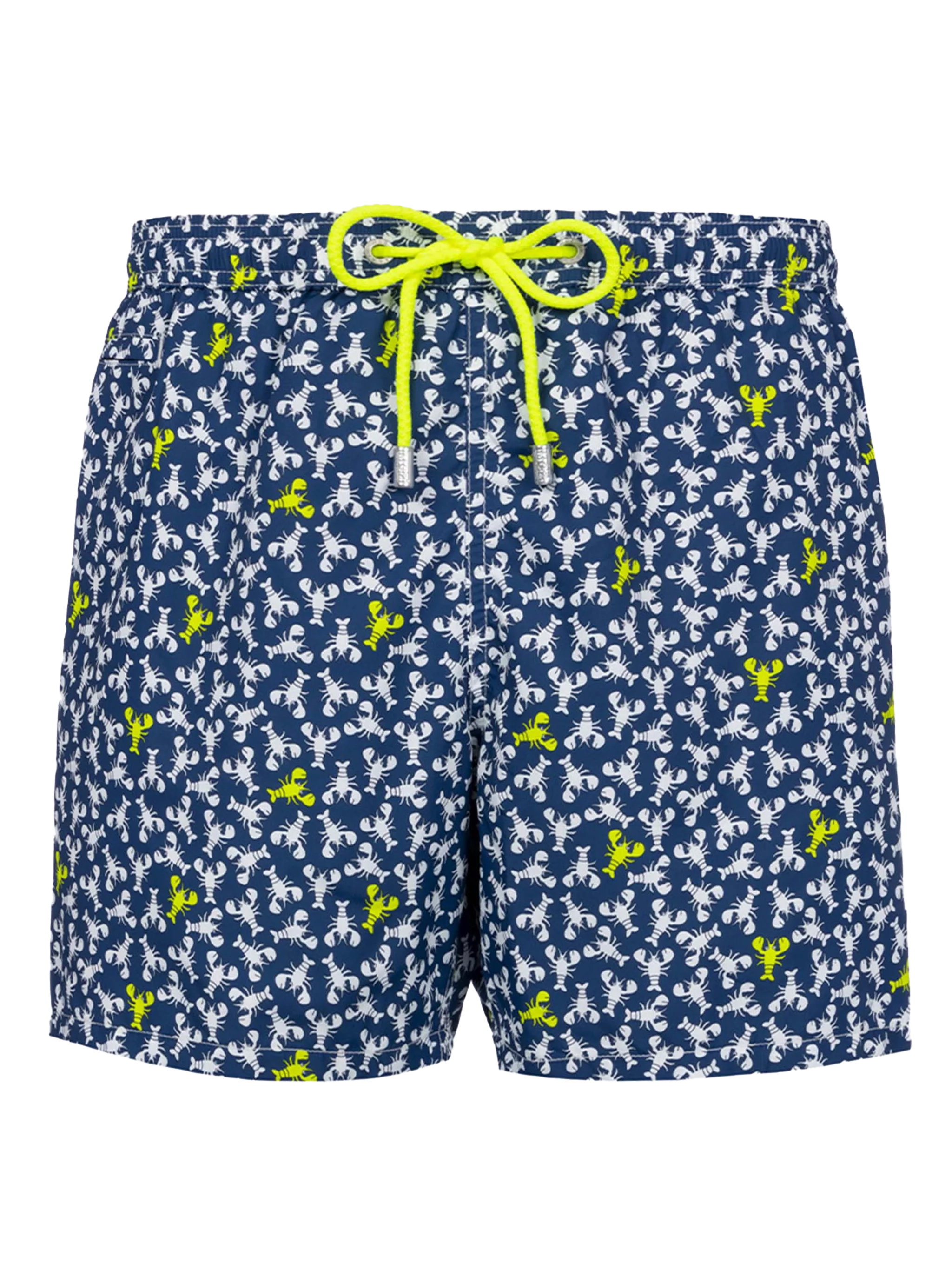 Man Lightweight Fabric Swim-Shorts Lighting Micro Fantasy With Loabster Print Blue Swimshort