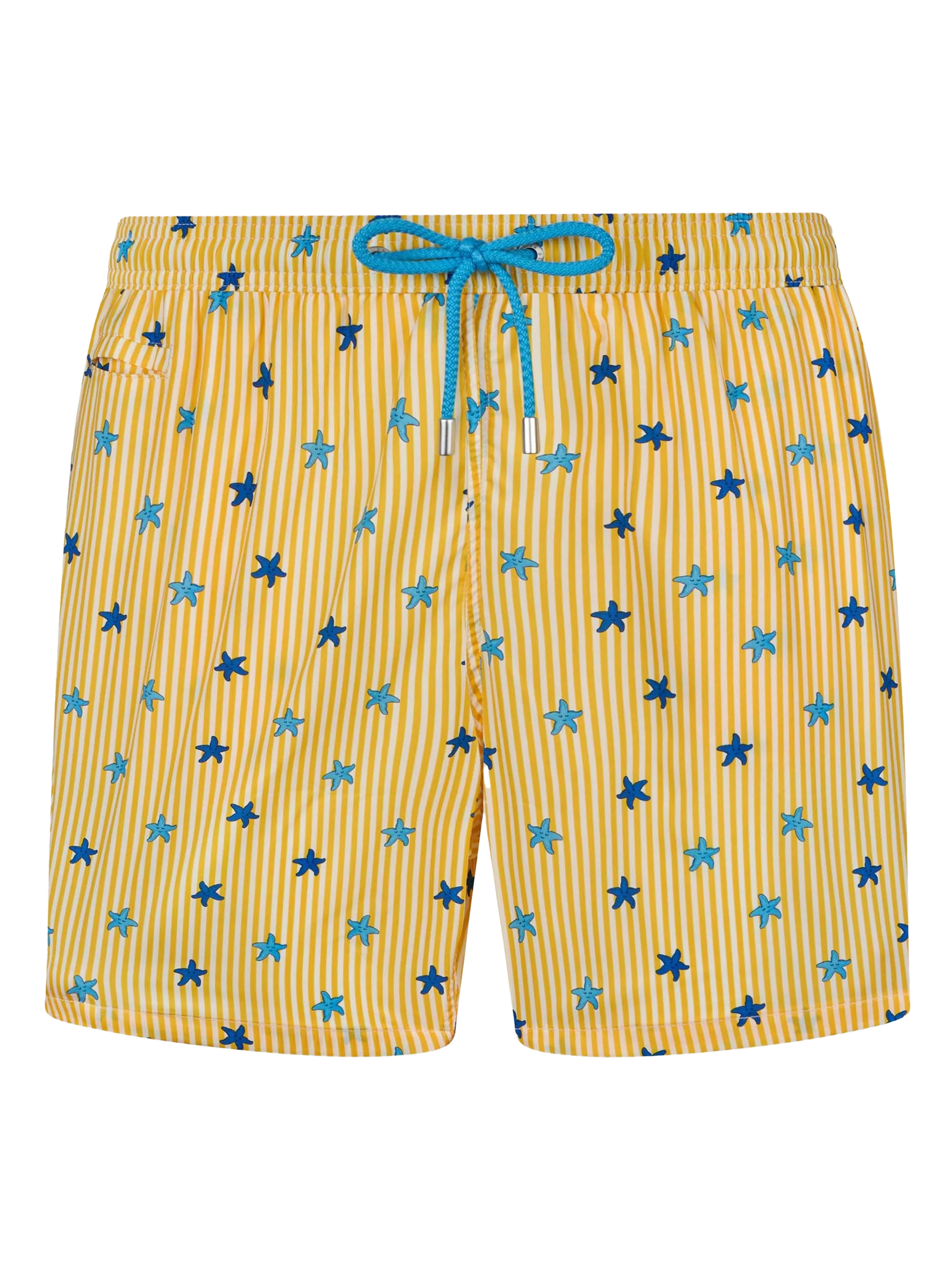 Comfort Light Classic Stretch Swim Shorts With Starfishes Print Yellow Swimshort