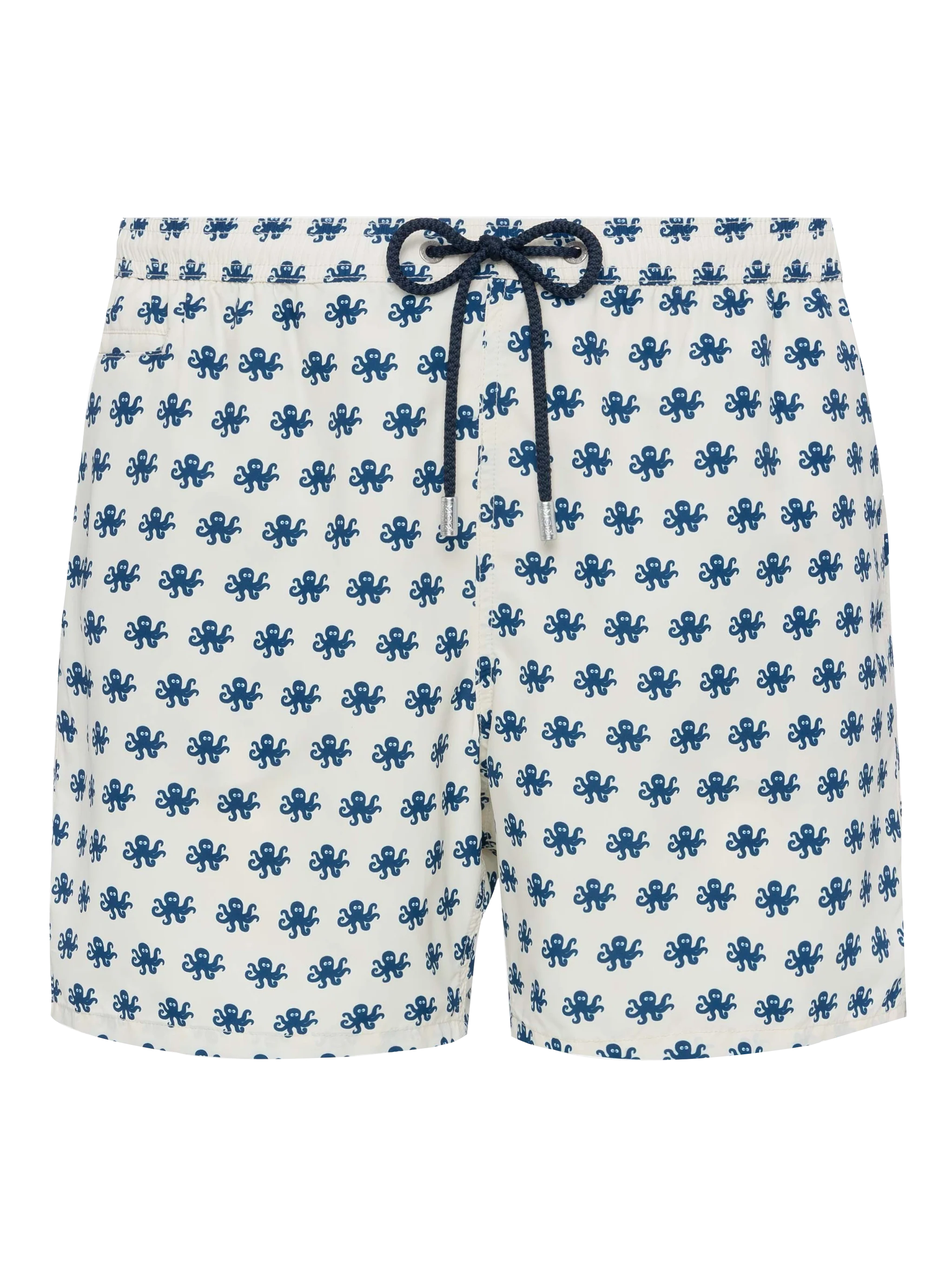 Lightweight Fabric Swim Shorts Lighting With Octopus Print White Swimshort