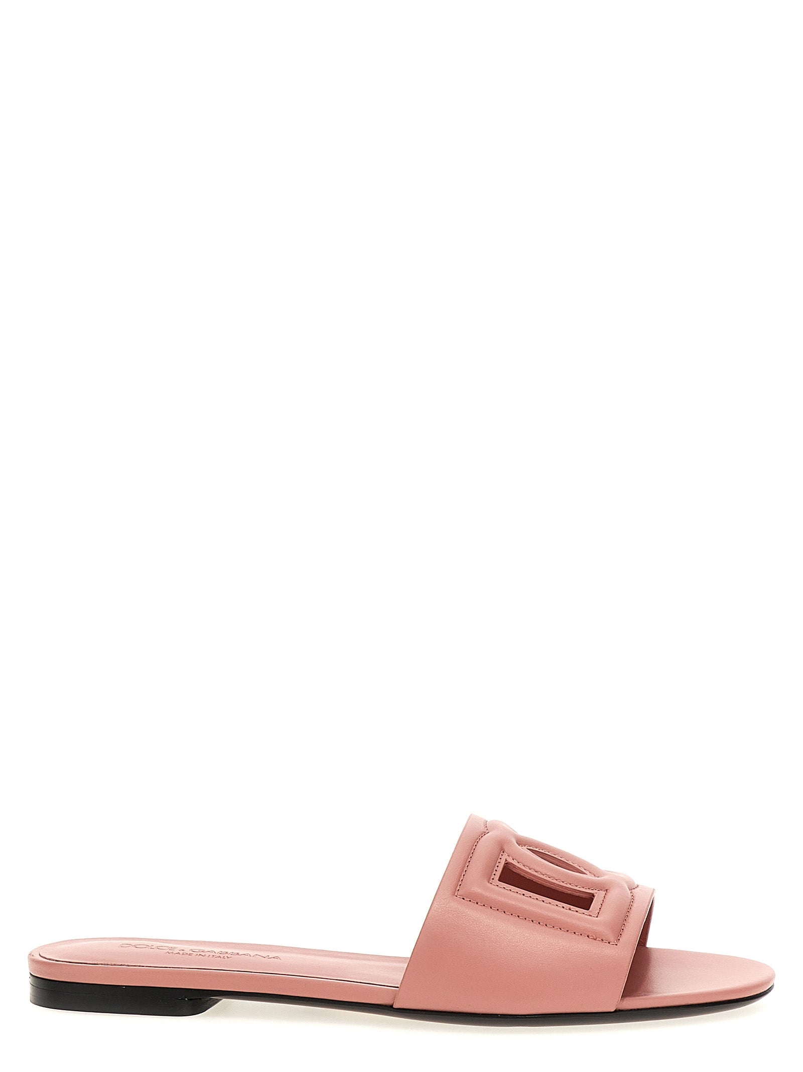 DG slides Pink Calfskin Leather (bos Taurus) Sandal