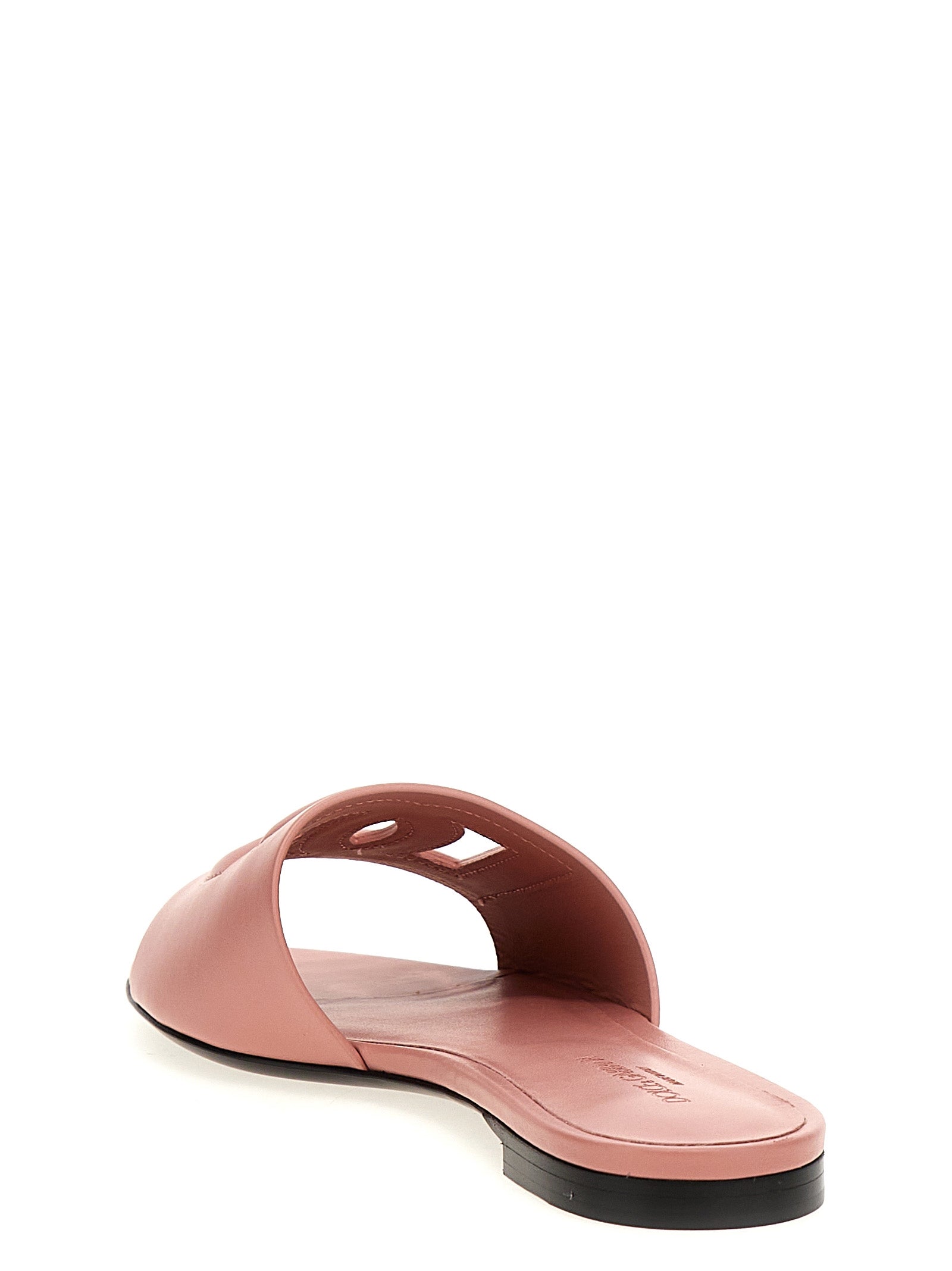 DG slides Pink Calfskin Leather (bos Taurus) Sandal