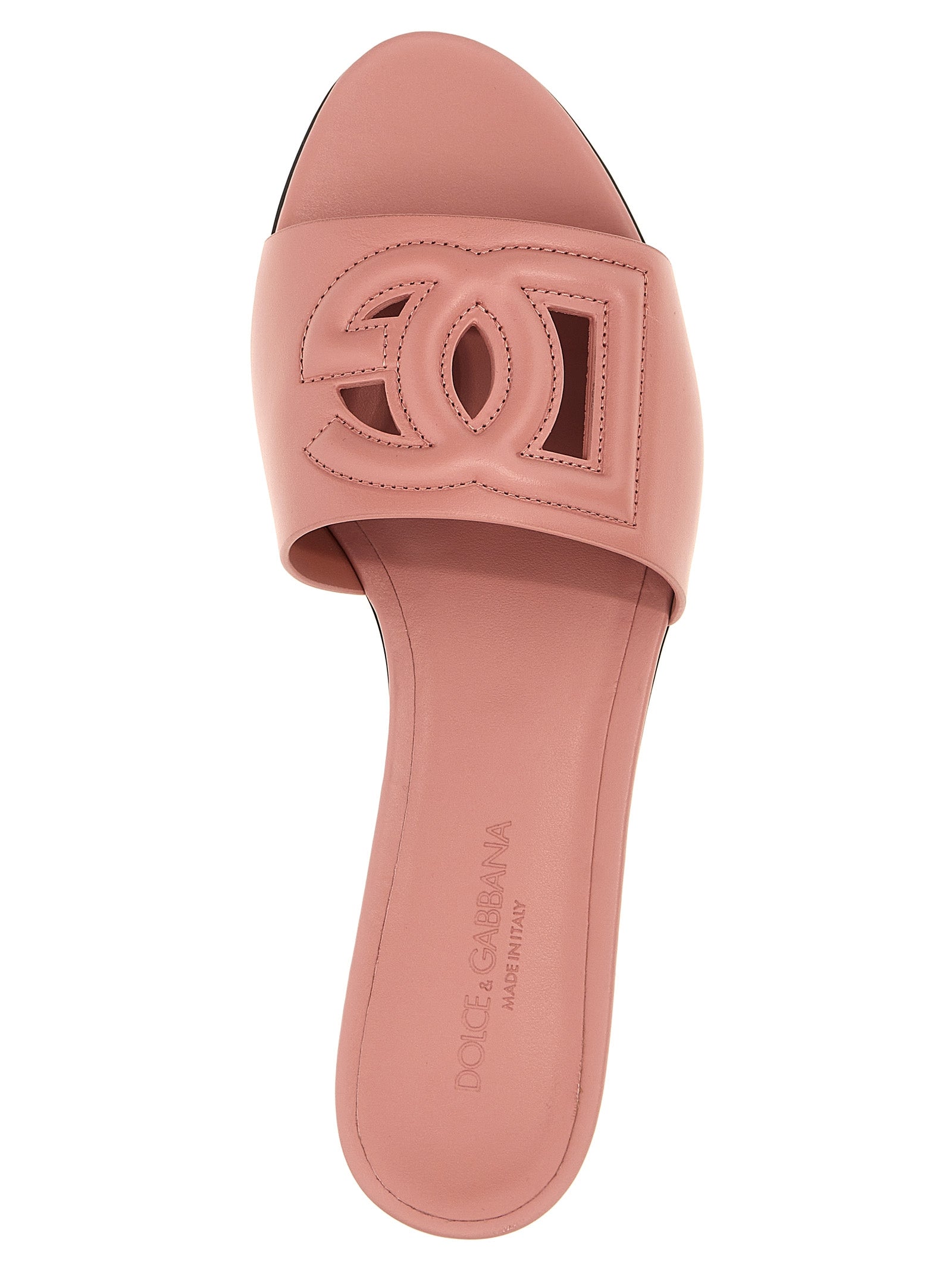 DG slides Pink Calfskin Leather (bos Taurus) Sandal