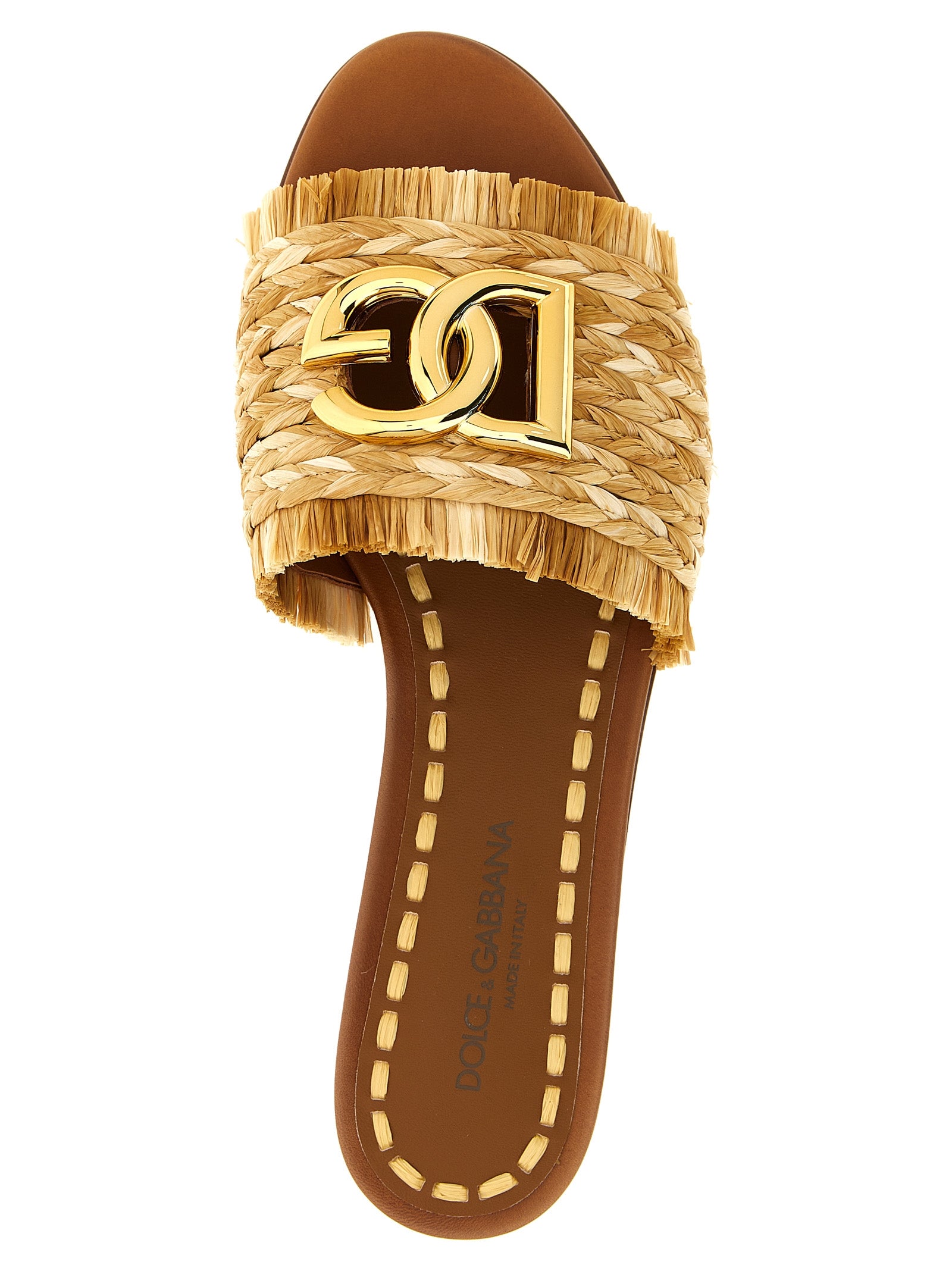 Raffia braid slides Brown Viscose Sandal
