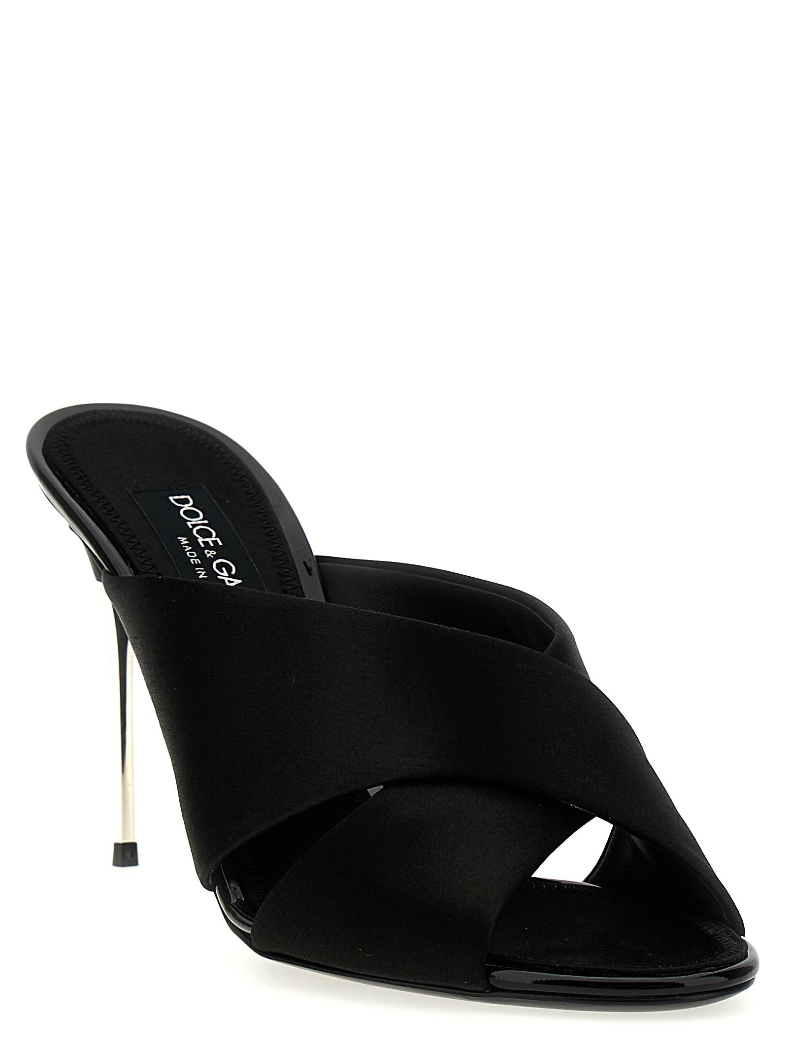Satin sandals Black Viscose Leather Silk