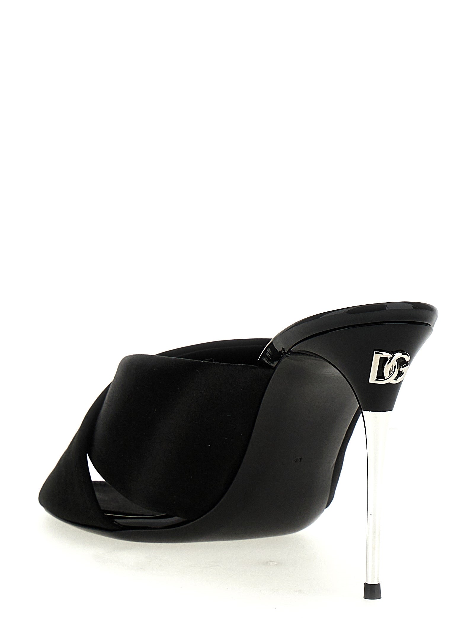 Satin sandals Black Viscose Leather Silk