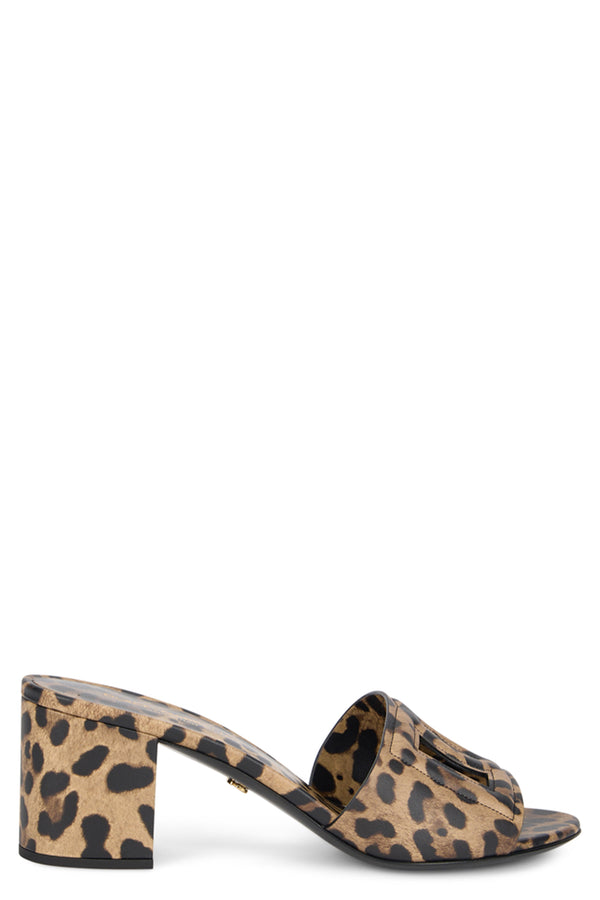 High-Heeled Sandals Leopard Print Brown Viscose