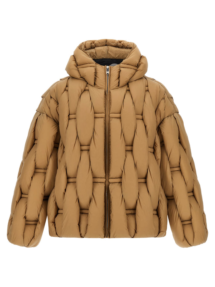 3D down jacket Beige Nylon Jacket, Parka, Casual