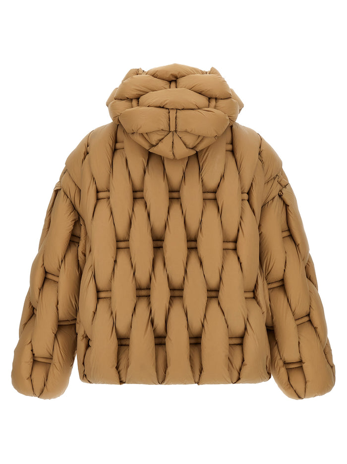 3D down jacket Beige Nylon Jacket, Parka, Casual