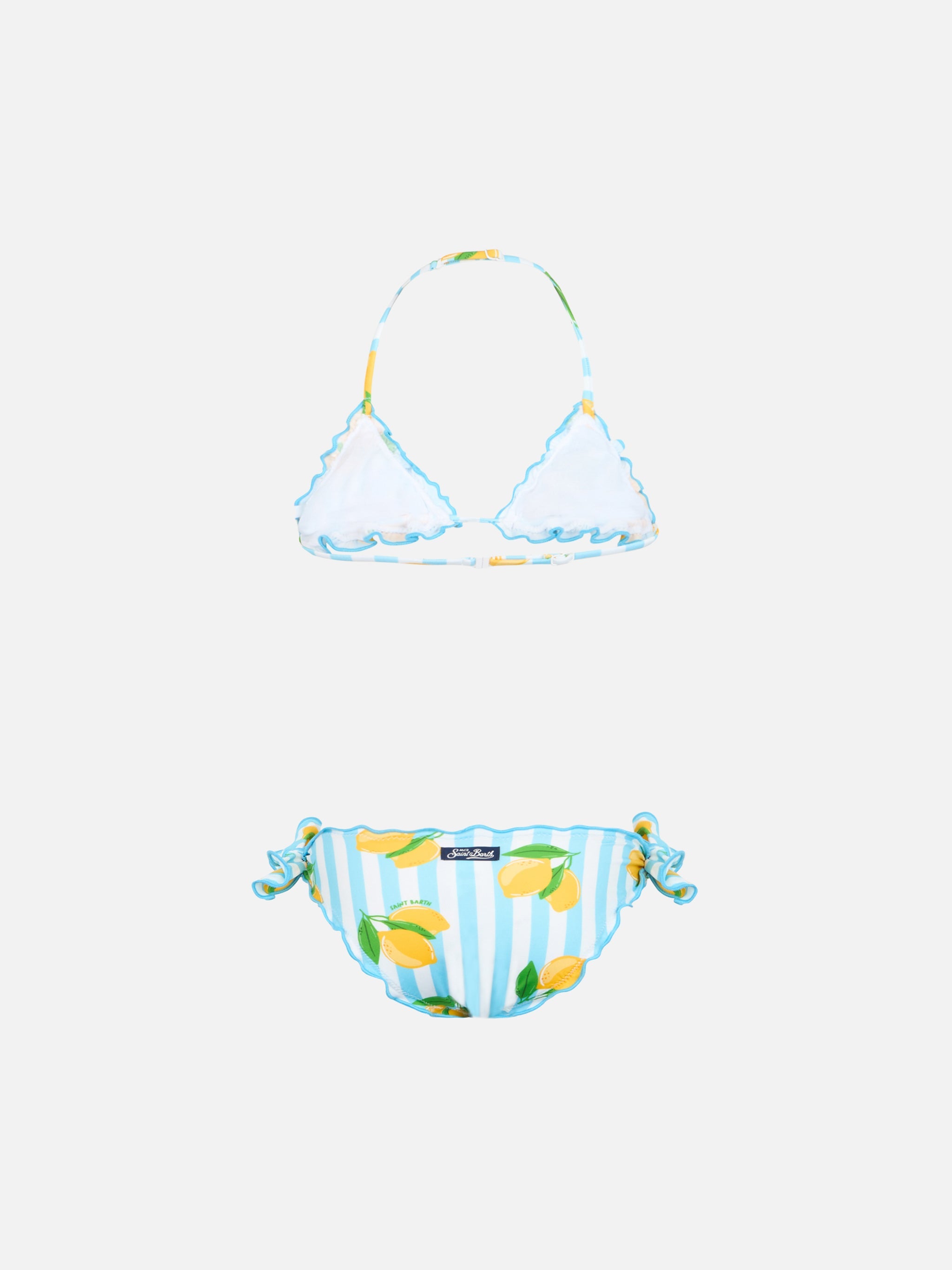 Girl Classic Triangle Bikini Cris With Lemon Print Sky