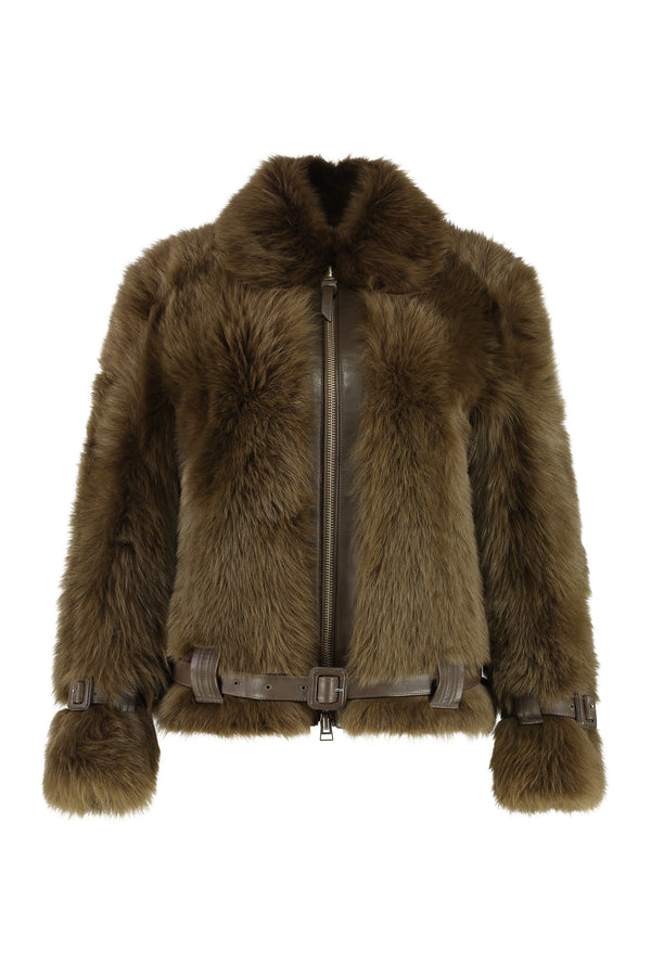 Shearling Jacket Military Green Lamb Faux Fur & Coats