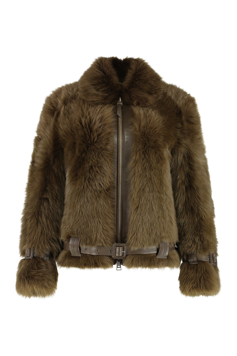 Shearling Jacket Military Green Lamb Faux Fur & Coats