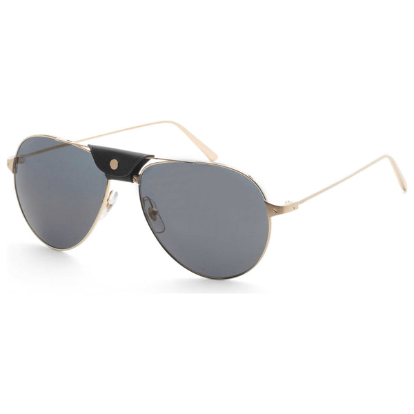 Preloved - Cartier Mens Santos De 59mm Shiny Gold Sunglasses Ct0038s-015 One Color