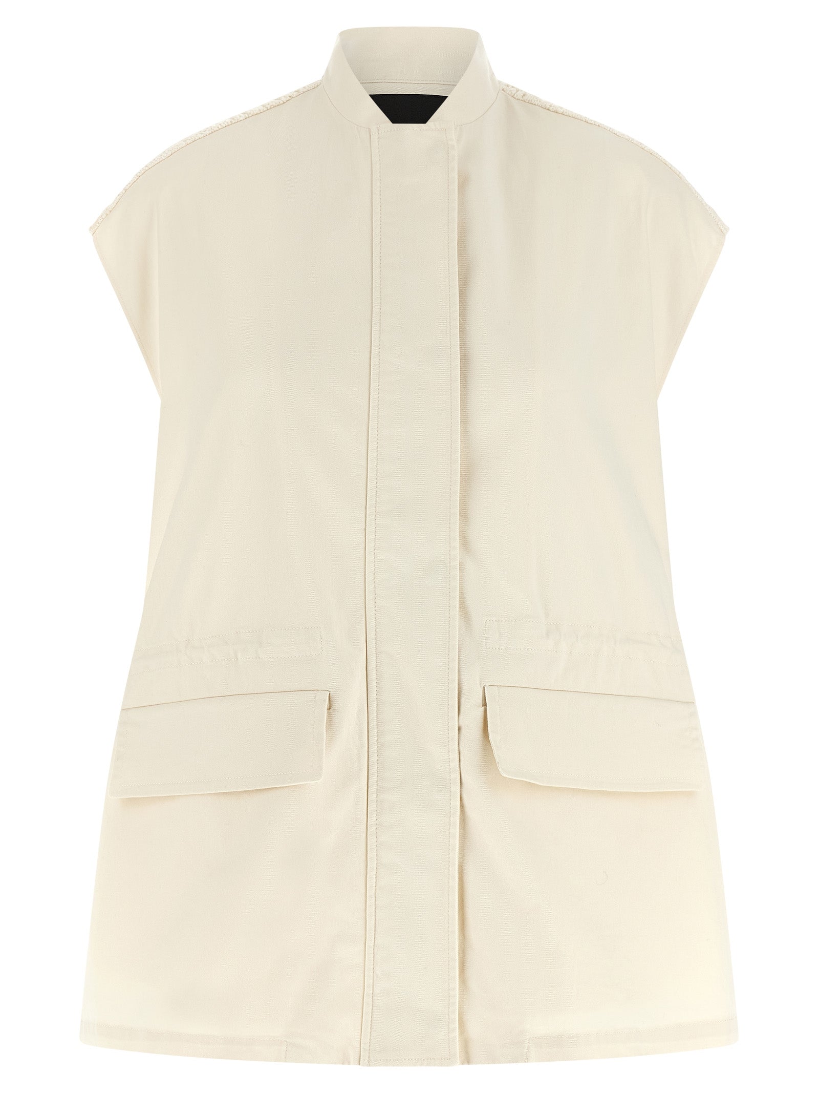 Crochet vest Beige Cotton Gilet