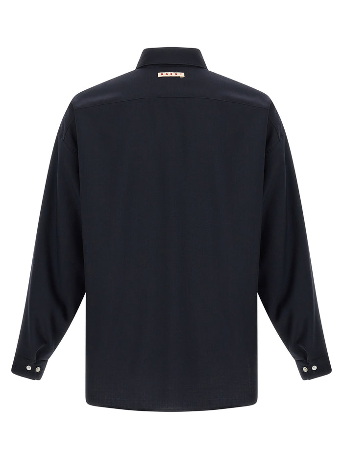 Tropical wool shirt Blue Virgin Shirt, Blouse