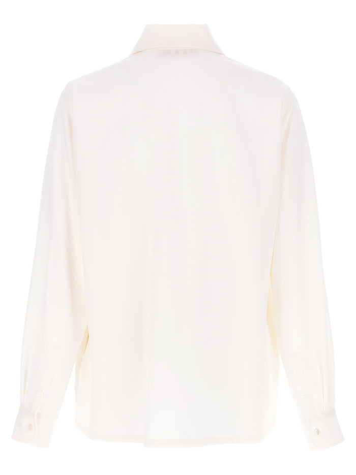 Tropical Wool shirt White Virgin Shirt, Blouse