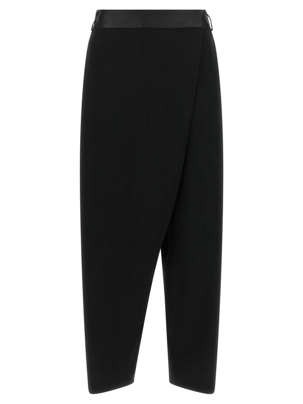 Alberto Biani Asymmetrical Wrap-Front Trousers — Black