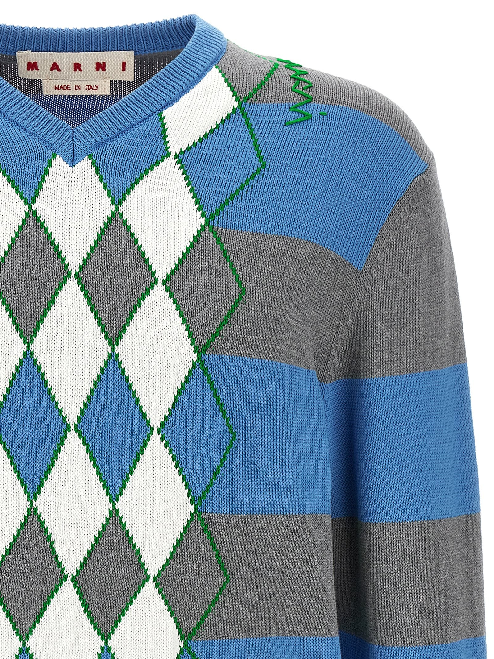 Argyle sweater Multicolor Cotton Sweater, Cardigans