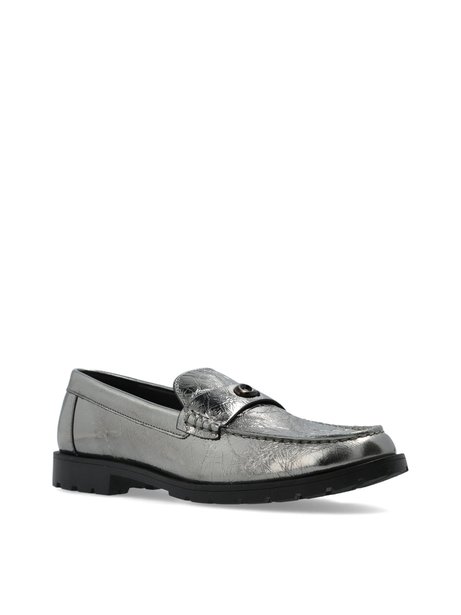 Coach Leather loafer in silver
