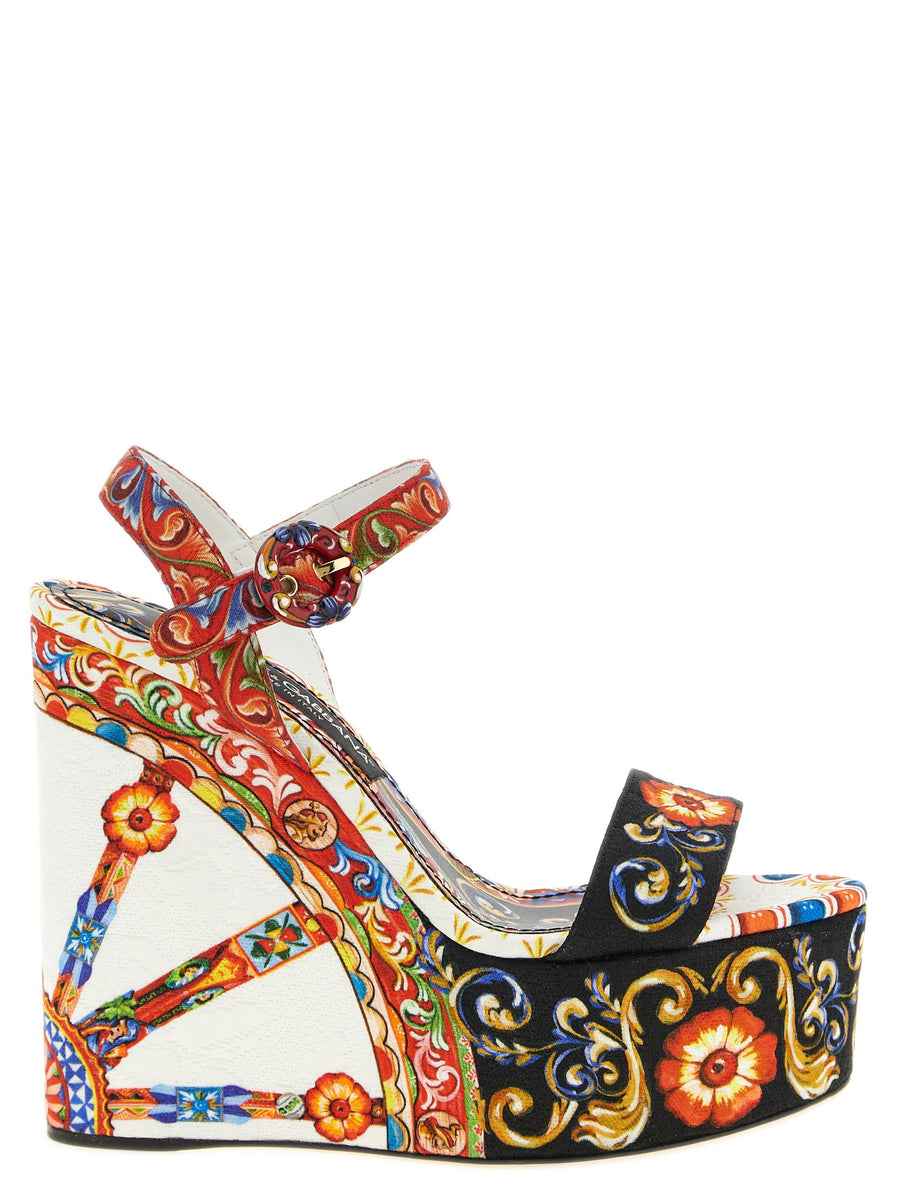 Dolce & Gabbana Keira Wedge Sandal — Red