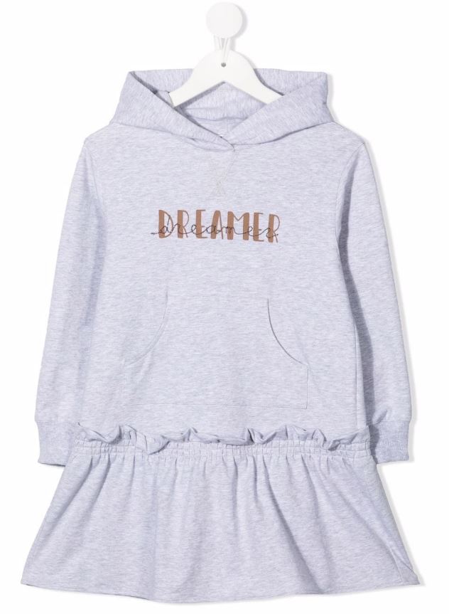 Brunello Cucinelli Cotton 98% hoodie dress in grey