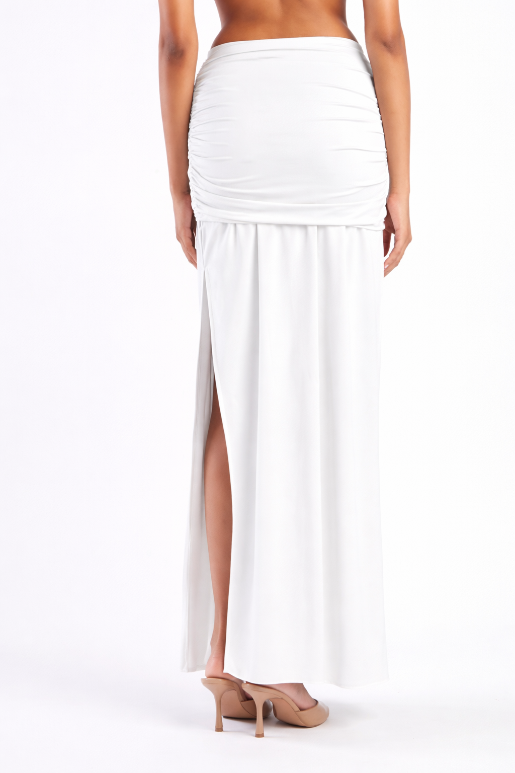 Gonna Pareo Lunga Con Drappeggio Bianco Costume