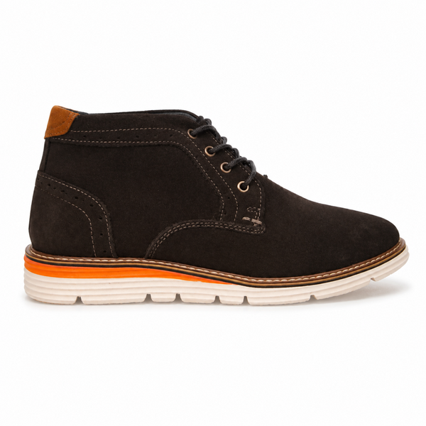 Ike Behar Mens Chukka Boot – Black Canvas & Suede