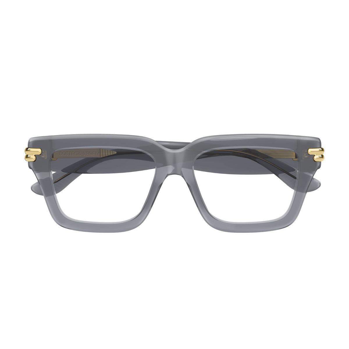 Bottega Veneta BV1324O Linea Mitre 005 Grey Trasperent Grigio Recycled Acetate Occhiali Da Vista