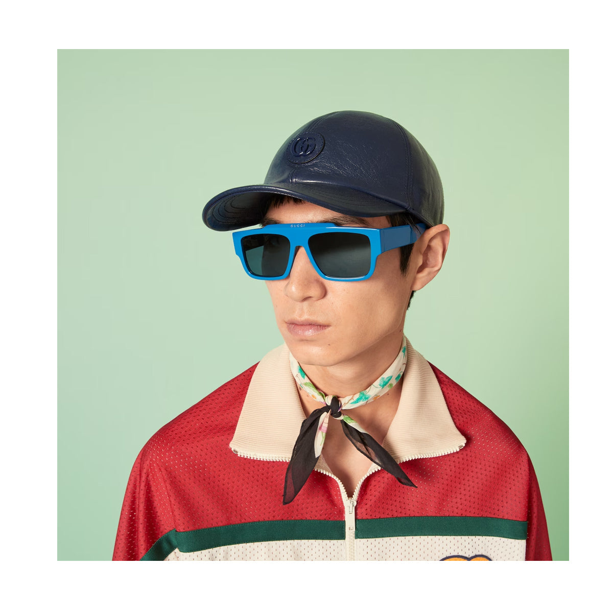 GG1460S Linea Lettering 008 Blu Acetate Occhiali Sole