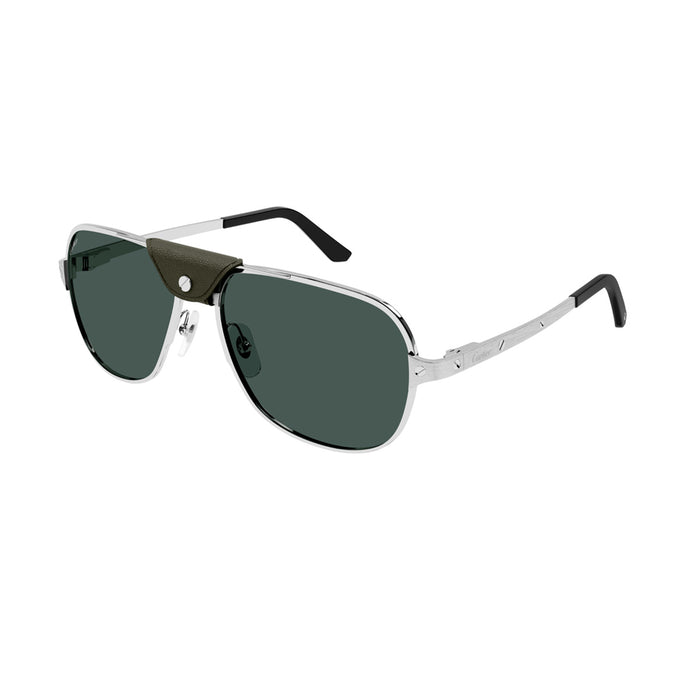 CT0165S Santos de Cartier 012 Argento Metal Occhiali Sole
