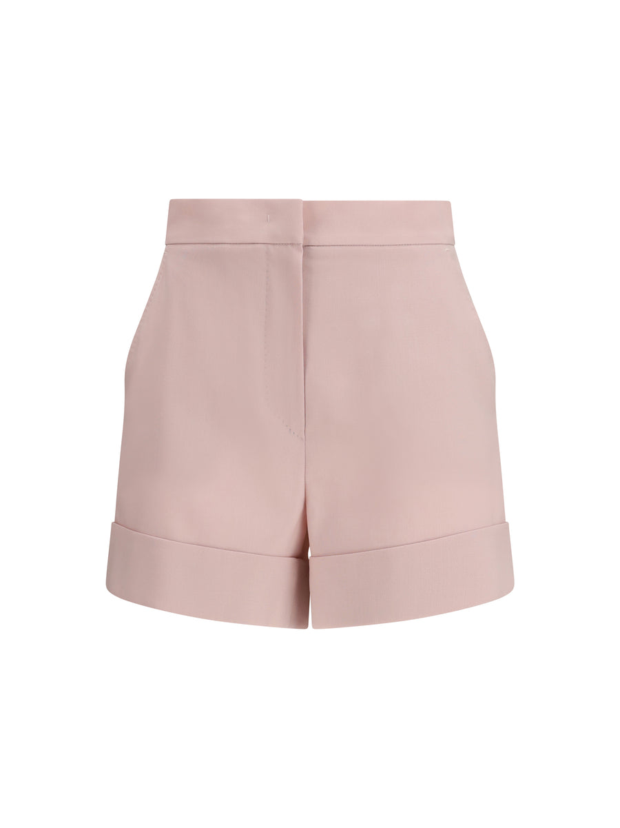 Max Mara 71% Fleece Wool bermuda shorts in beige