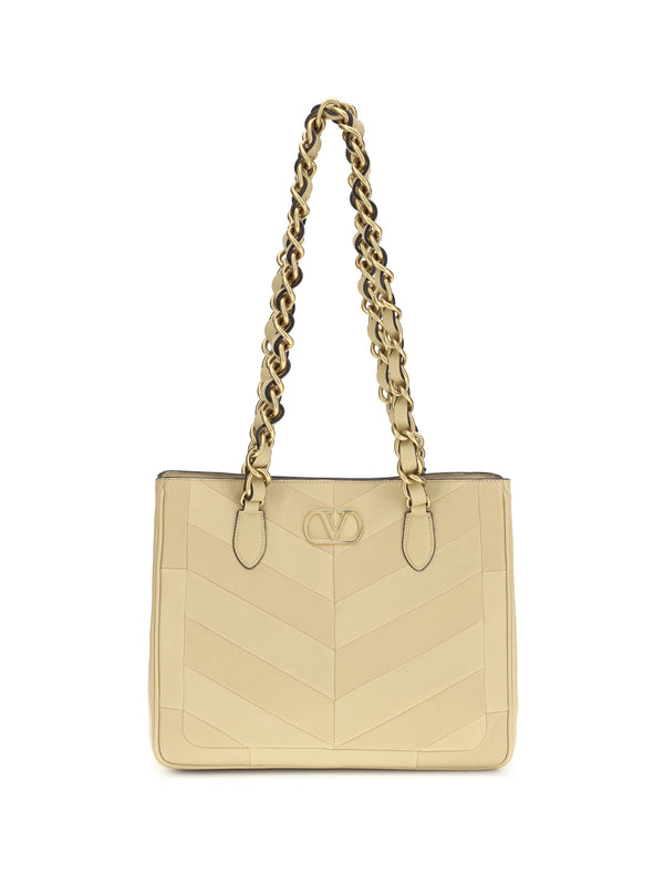 Valentino Garavani 100% nappa leather shoulder bag in beige