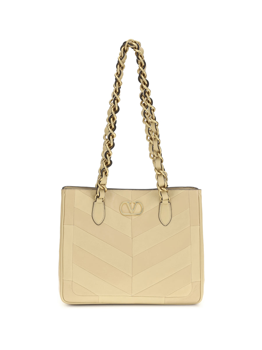 Valentino Garavani 100% nappa leather shoulder bag in beige