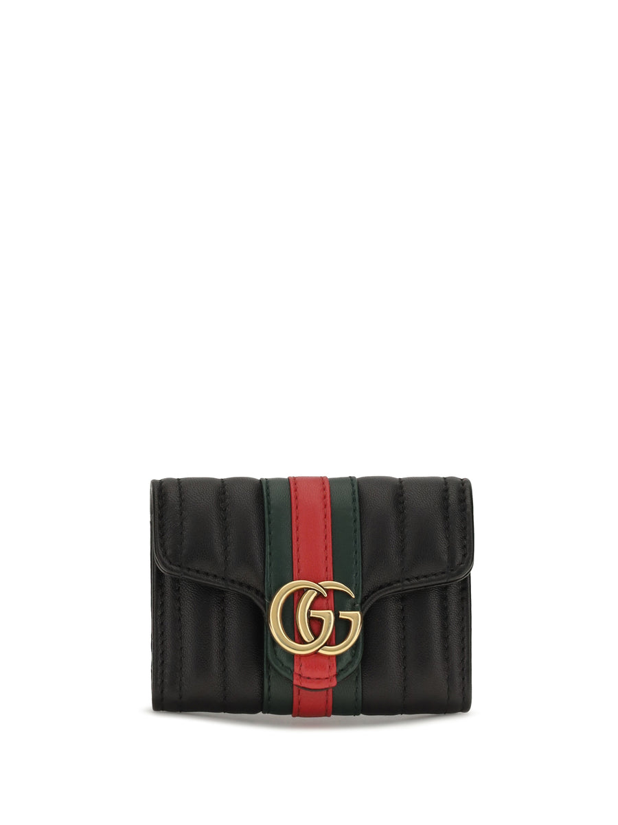 Marmont Web Gg Wallet Black/green/cloack R Calf Leather Bos Taurus