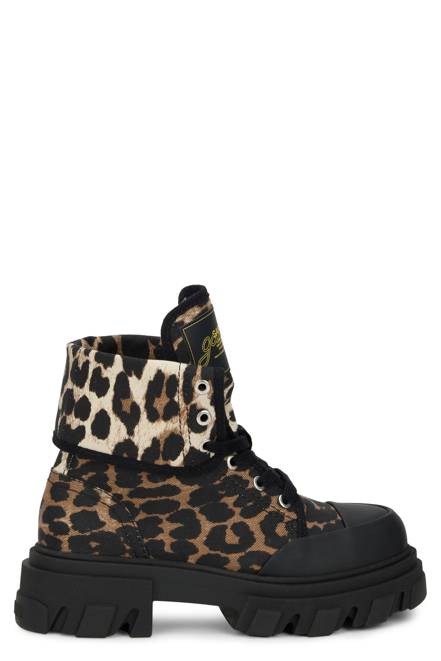 Ankle Boots Leopard Print Almond Milk Cotton