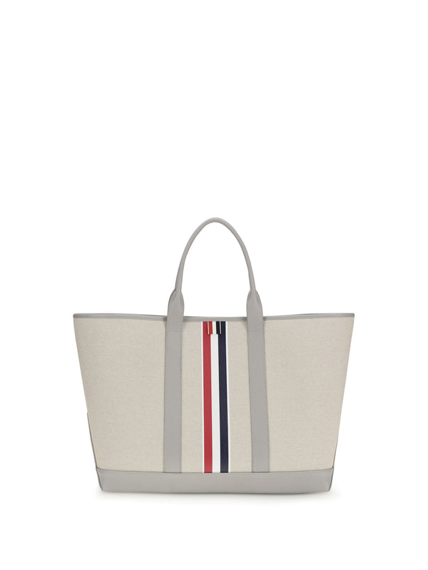 Thom Browne 80% cotton tote bag in beige