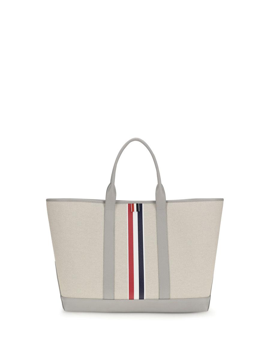 Thom Browne 80% cotton tote bag in beige