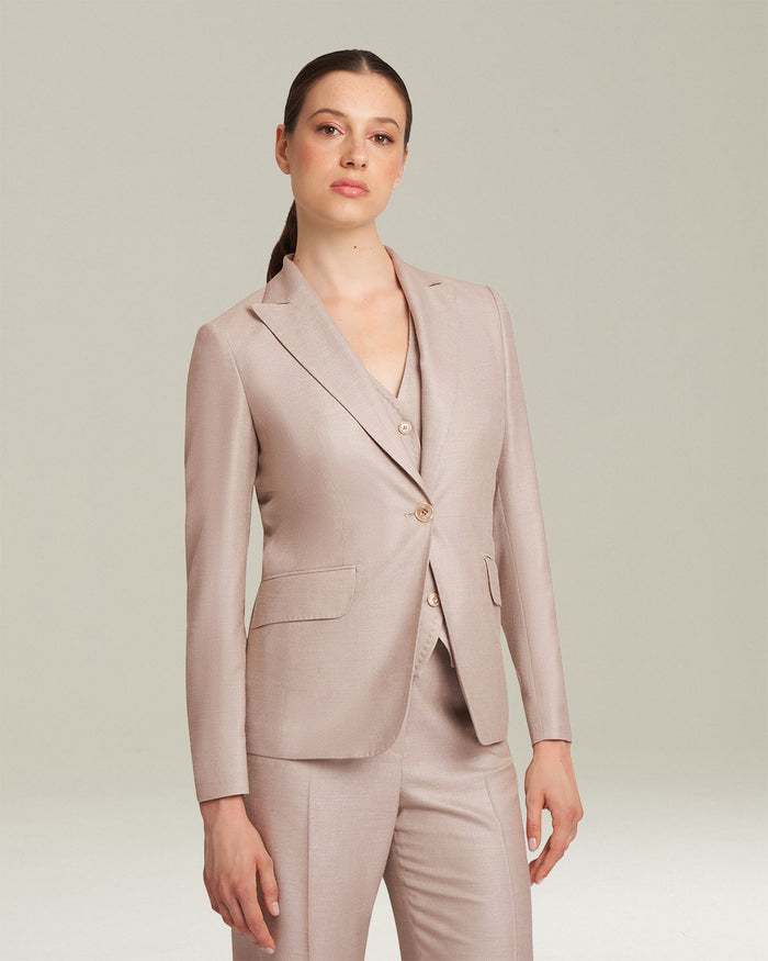 JACKET SILK Beige Lining