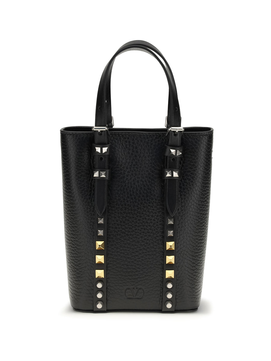 Valentino Garavani 100% calf leather (Bos Taurus) bucket bag in black