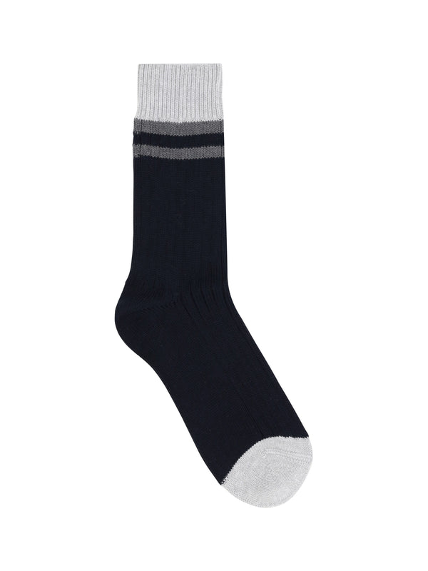 Cotton Socks Navy+nebbia+grigio Scuro