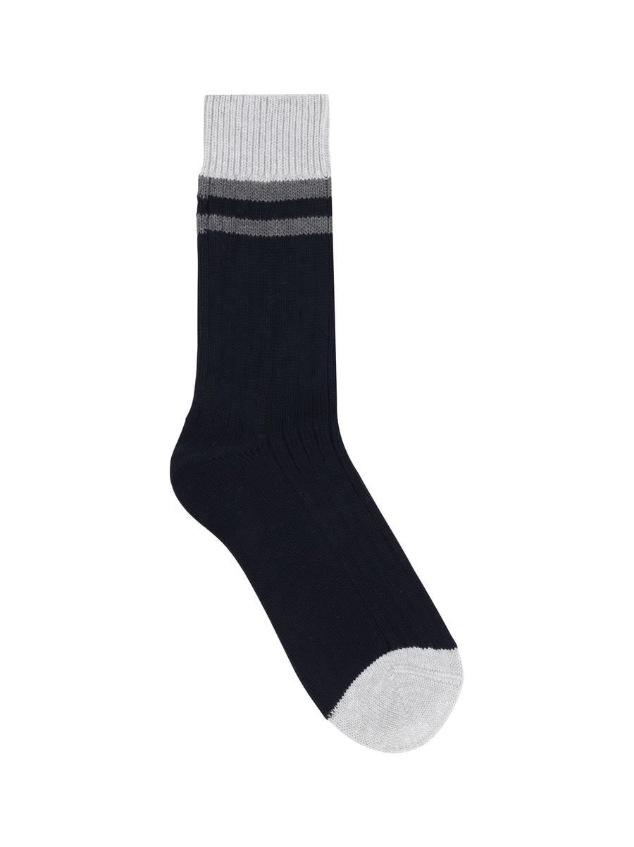 Cotton Socks Navy+nebbia+grigio Scuro