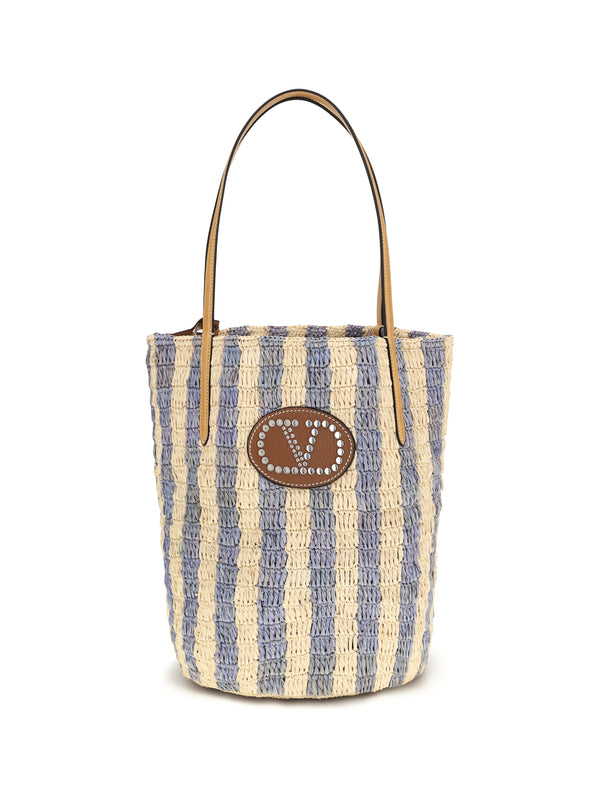 Valentino Garavani 100% Raffia bucket bag in multicolor