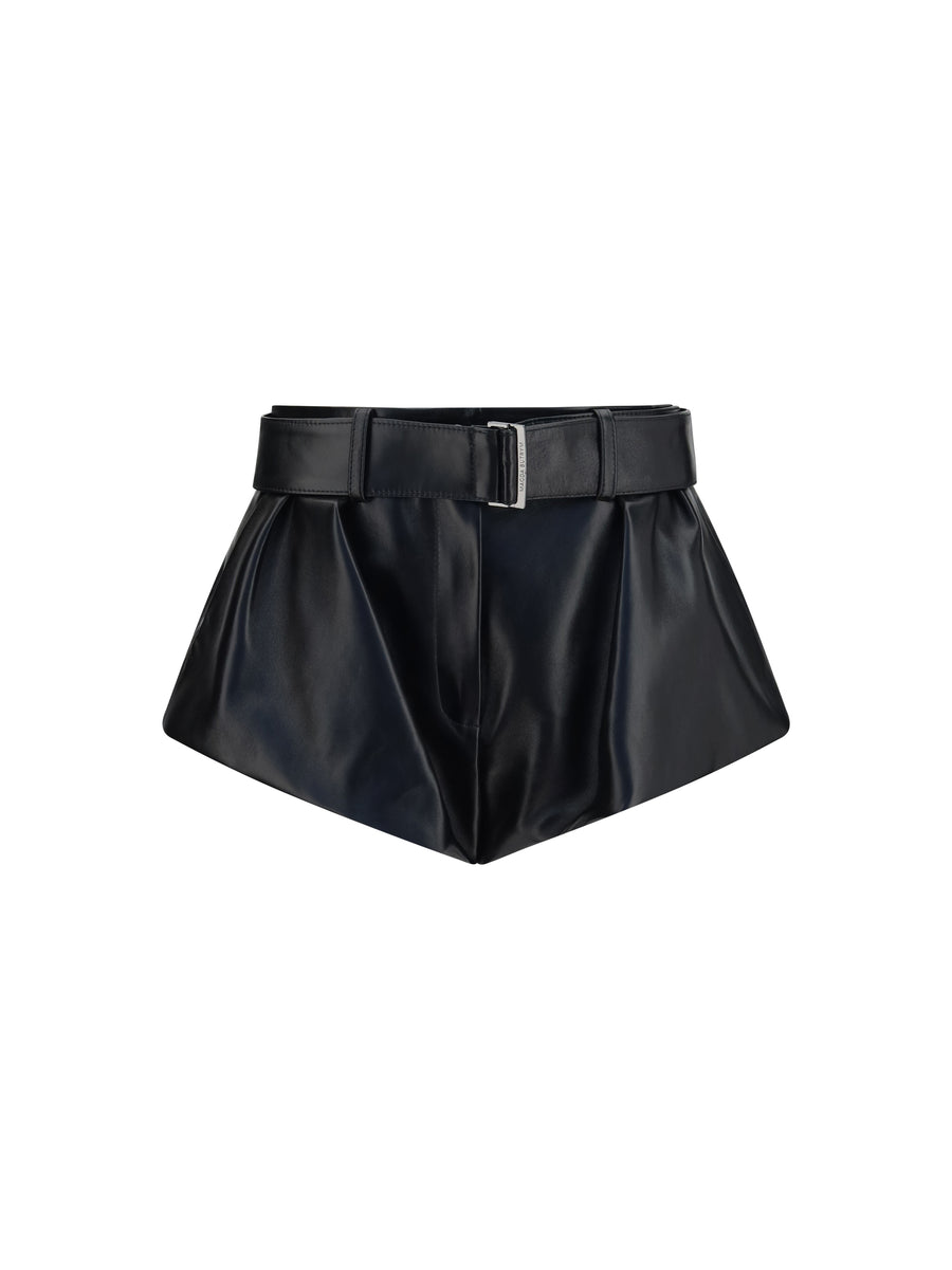 Flared Leather Shorts Black Sheep Bermuda