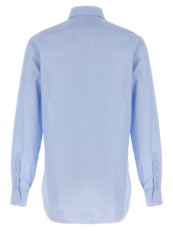 Honeycomb shirt Light Blue Cotton Shirt, Blouse
