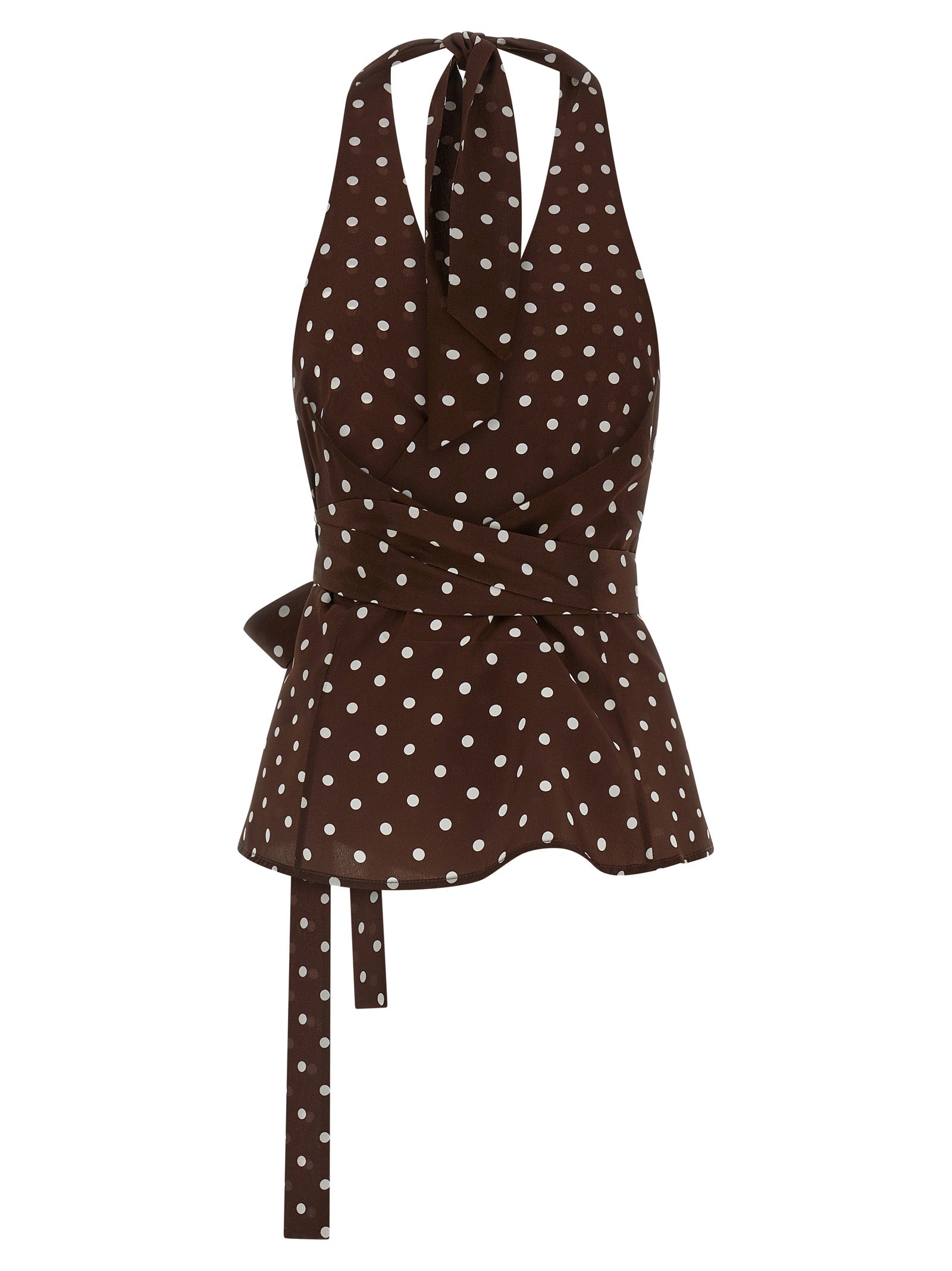Sbillo Top Brown Silk Tops
