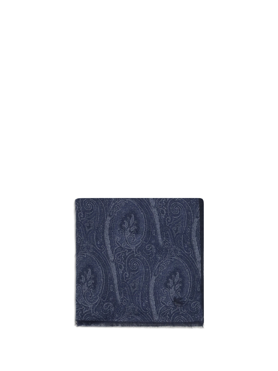 Etro 90% Modal; 10% Cashmere/Capra Hircus scarf in navy