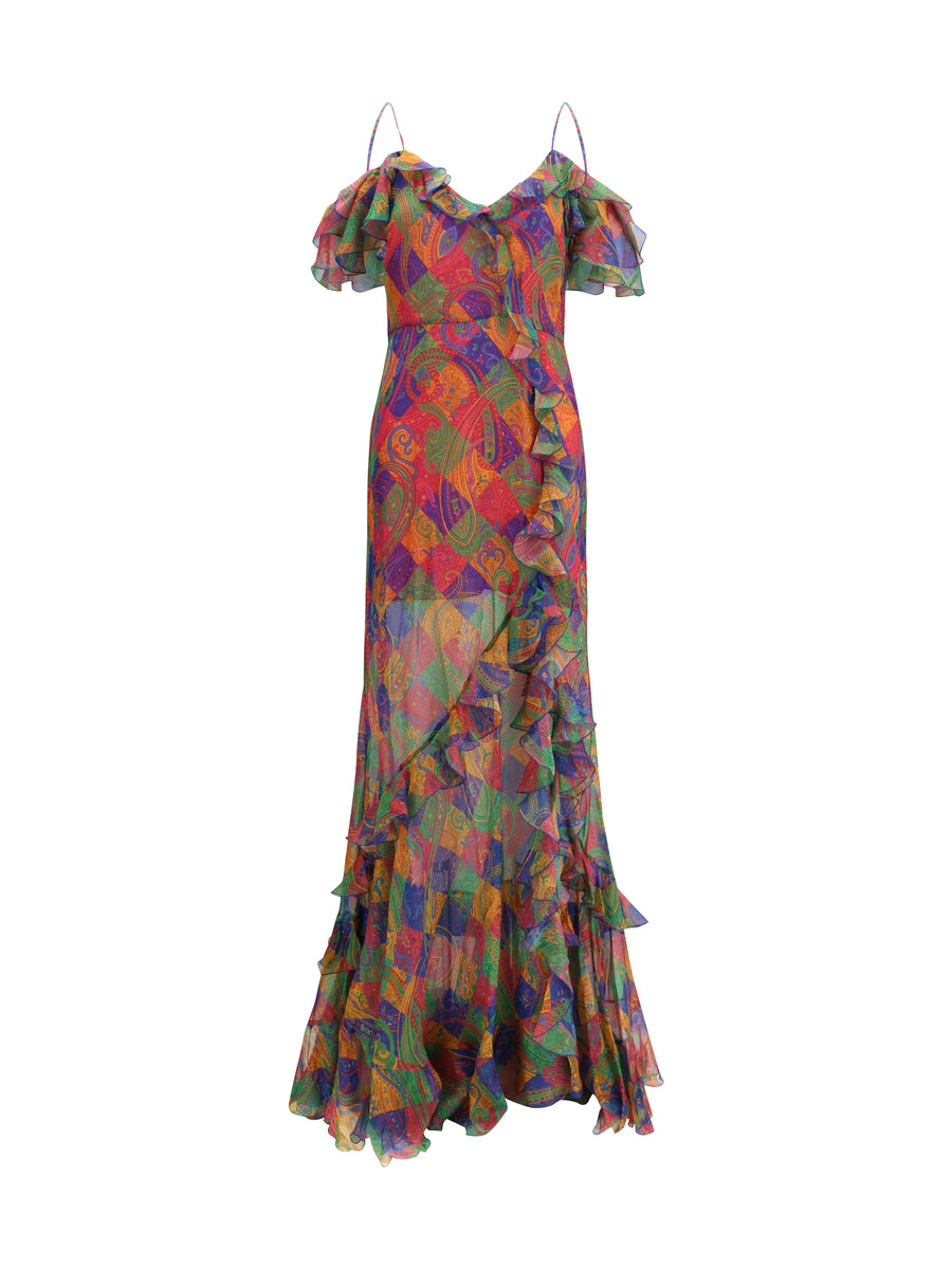 Etro Outer: 100% Silk; Inner: 100% Polyester dress in multicolor
