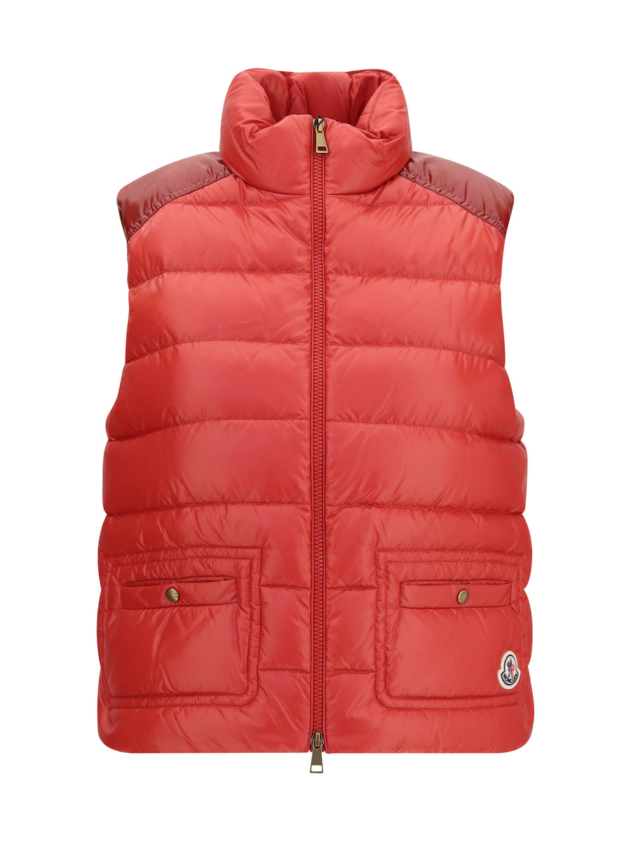 Moncler OUTER: 100% POLYAMIDE; INNER: 100% GOOSE DOWN vest in red