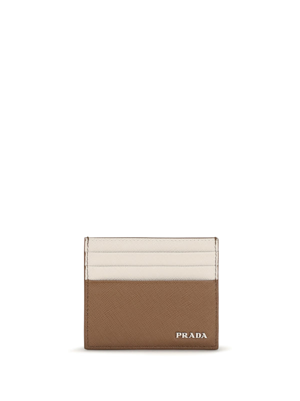 Prada 100% Calf Leather card case in brown